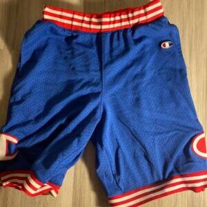 Vintage Champion Red, White & Blue Gym Shorts – Medium -